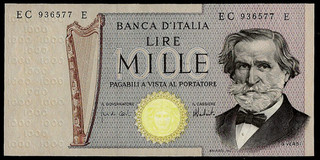 BANCONOTA 1000 LIRE VARIANTE MEDUSA GIALLA R4 FDS/UNC