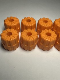 Lot of 10 LEGO 6118 Wheels Hard Plastic Small Wheel Orange 22mm x 24mm MOC Fun