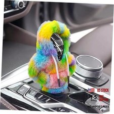 Universal Plush Hoodie Car Shift Knob Cover, Cozy Gear Shift Fresh Blue-Green