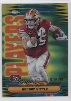 2025 Topps Chrome Power Players Aqua Refractor 15/199 George Kittle #PP-33 04h3