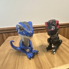 WowWee Fingerlings Interactive Dinosaur Toys Lot of 2 Blue  Black