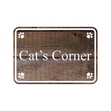 Classic Framed Plus Cat's Corner Door or Wall Sign  Pet-friendly Signs