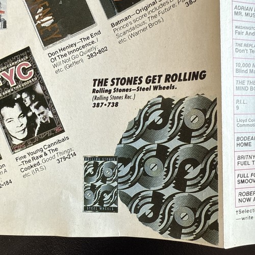 The CRTC Music Guide CDs Cassettes Batman Stones 1989 Print Ad Art Ephemera 80s - Picture 5 of 6