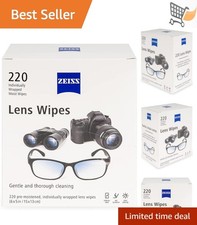 Lens Wipes White 220 Count Unscented Non-Abrasive Safe for Glasses  Optics