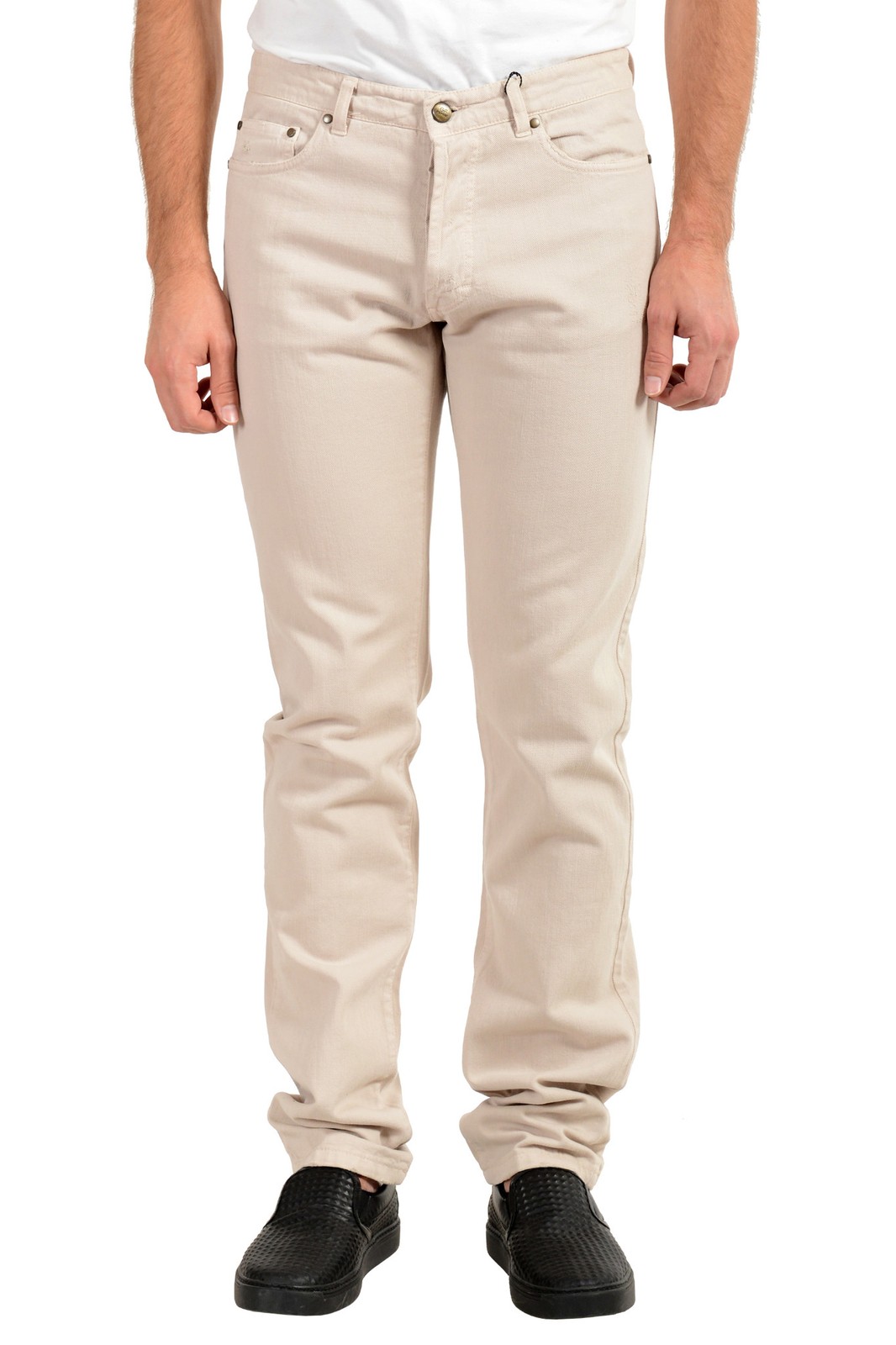 Мужские бежевые джинсы прямого кроя Gianfranco Ferre GF Размер US 34-48