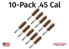 10pk Bronze Gun Cleaning Bore Brushes .45 Caliber Pistol