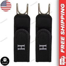 2PCS Tactical Metal Hook Elastic Belt Buckle-Less Invisible Waist Belt Closure