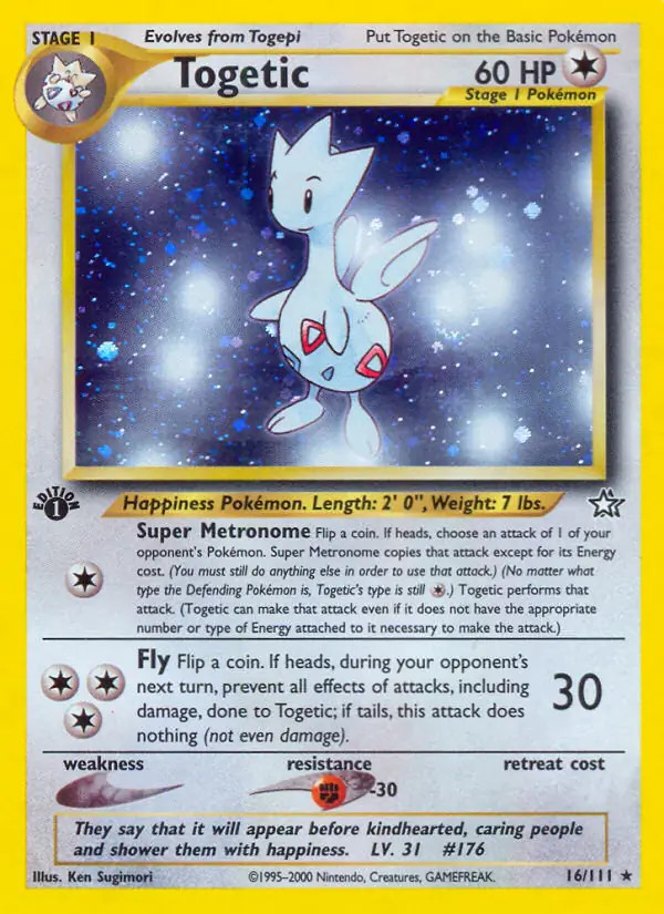 Togetic - 16/111 - Pokemon Neo Genesis 1st Edition Holo Rare Card WOTC HP