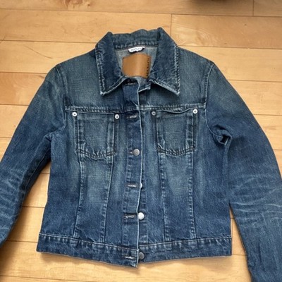 MAX&Co. Women's Blue Collared Short Denim Jacket Long Sleeve Pockets Size 42