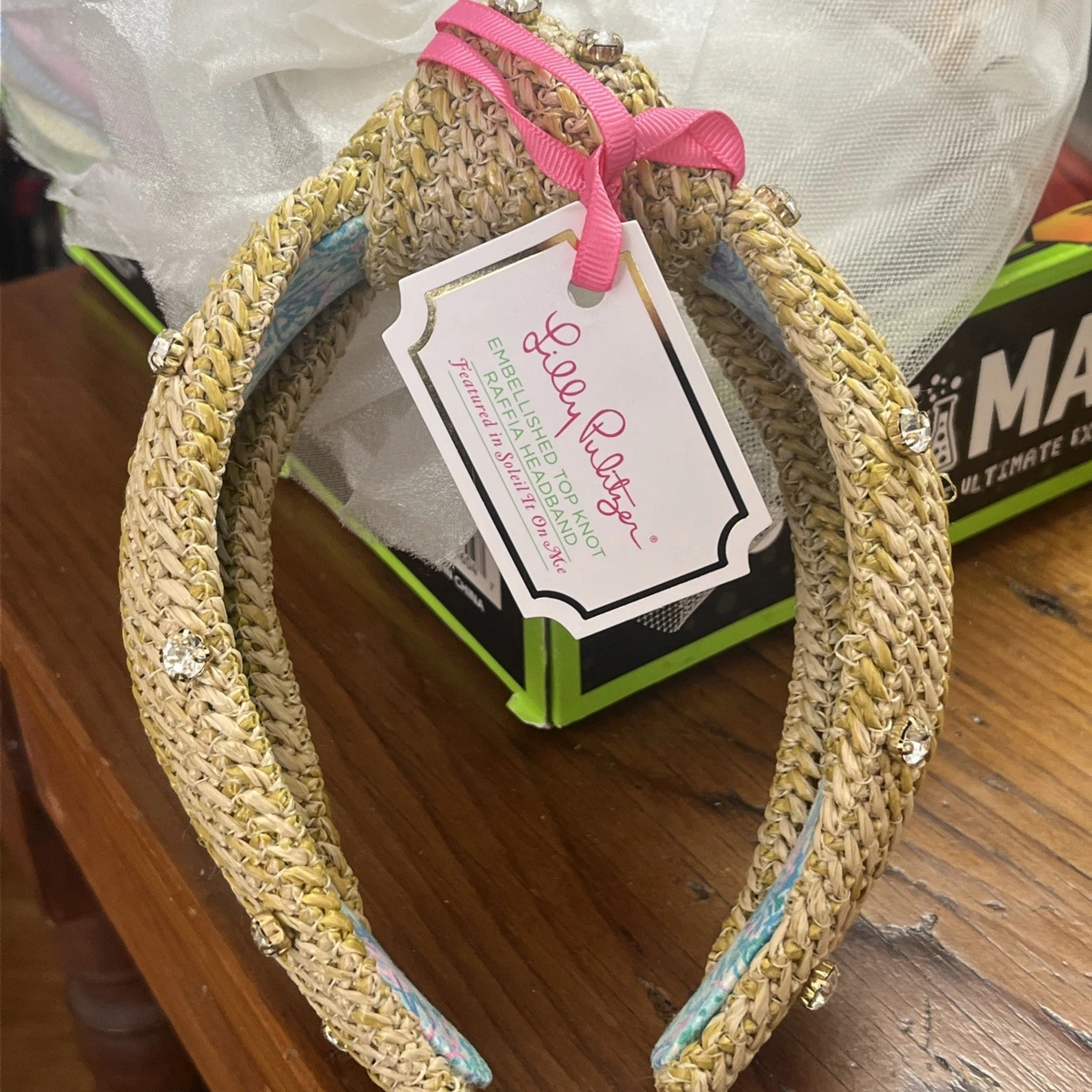 Lilly Pulitzer pearl studded headband NWOT Amazon.com: Lilly Pulitzer Eyelet Top Knot Headband, Cute  main image 3