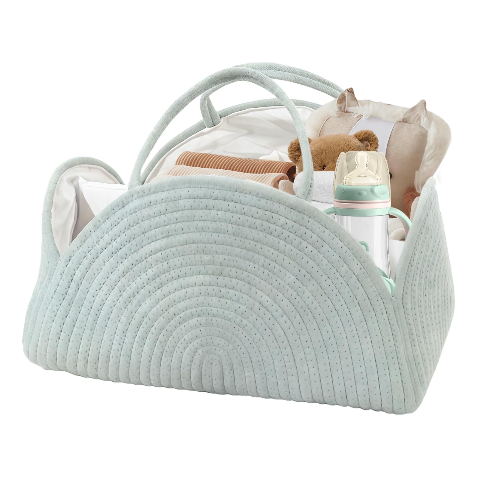 Panier à langer en corde de coton premium pour accessoires bébé