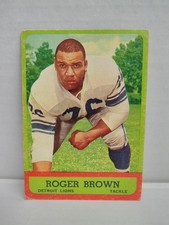 1963 Topps Roger Brown #34 (RC) VG Cond. Detroit Lions