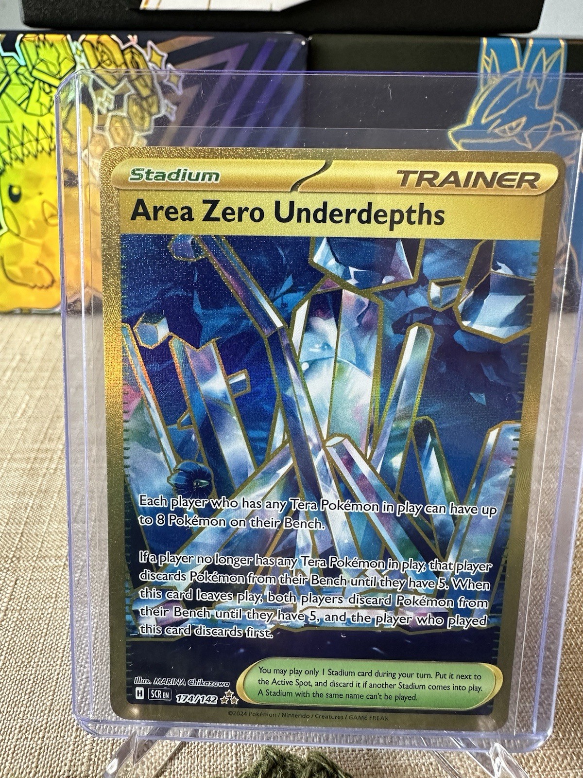 Pokemon Area Zero Underdepths 174/142 Stellar Crown Gold Hyper Rare NM Condition