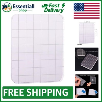 Clear Acrylic Stamp Block with Grid for Effortless Craft Precision (3.54''x2.75'')