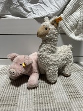 Steiff Cuddly Friends Piko Pig and Leandro Llama Stuffed Animal Plush