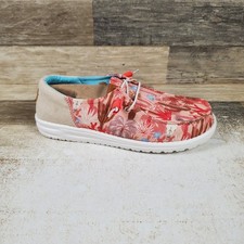 Hey Dude Wendy Funk Oasis Womens Loafer Shoes Sz 8 Pink Casual Slip On Round Toe