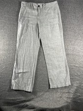 Banana Republic Pants Gray Women Linen Blend Trouser Work Office Career Size 12