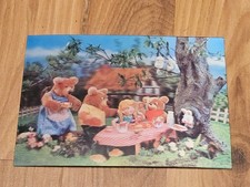 Vintage Mid Century Lenticular Lentigraph PostCard Goldilocks W. C. Jones Japan