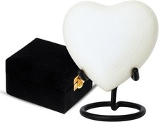 Mini Heart Shaped Aluminum Keepsake Urn, Small Cremation Memorial Heart Urn