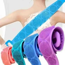 Silicone Body Back Scrubber Double Side Bathing Brush For Skin Deep Cleaning
