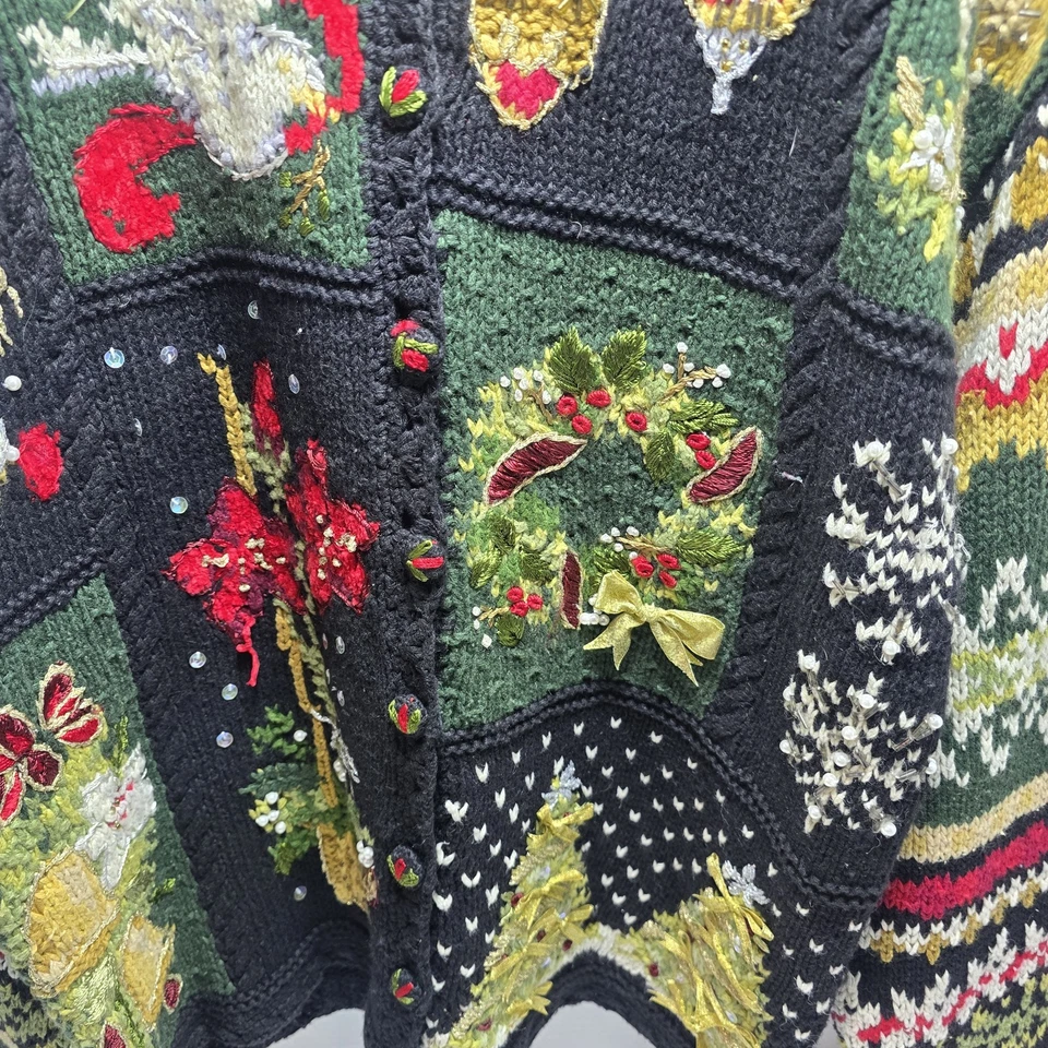 Cárdigan de Navidad de Colección Negro Moda Insecto Adornos Árboles de Navidad Grande Foto 2 de 4