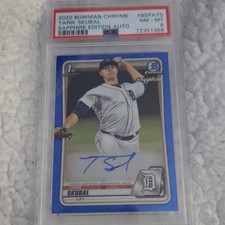 Topps 2020 Bowman Chrome Sapphire Prospect Auto Rookie Tarik Skubal Tigers PSA 8