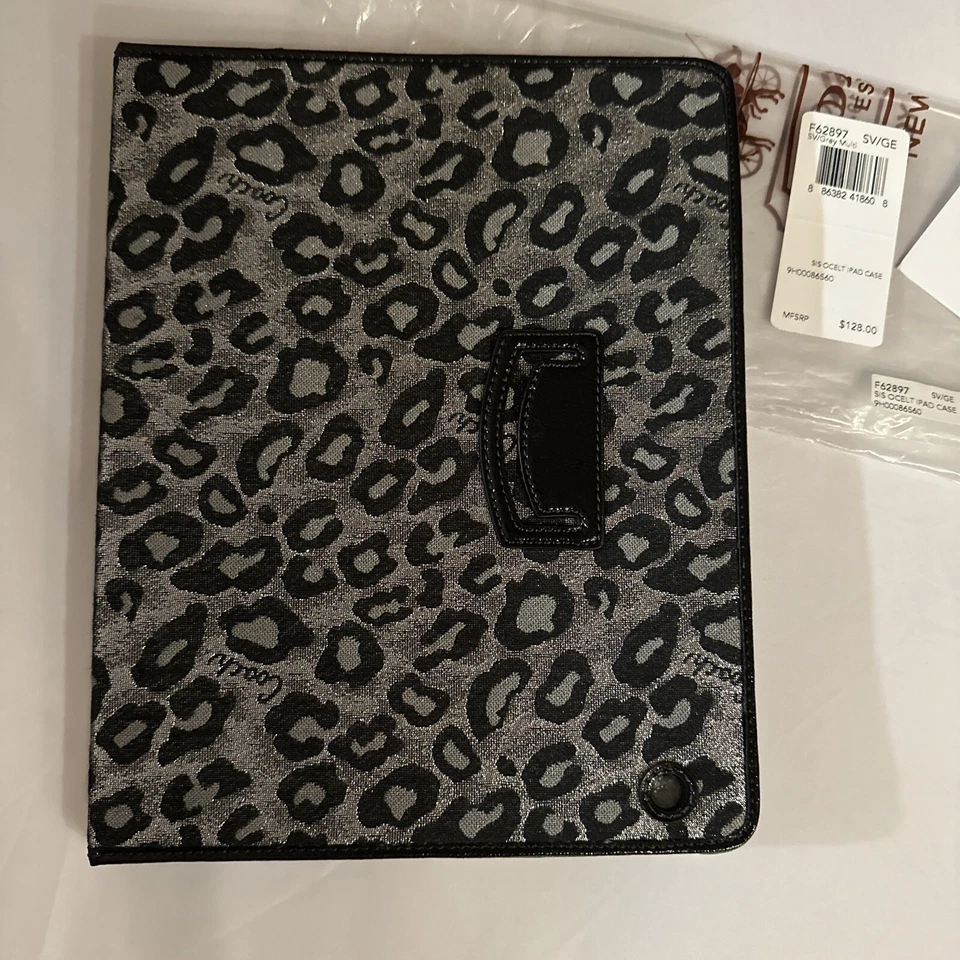 NEW Coach SIS Ocelot Leopard Print iPad Case SV/Gray/Multi #F62897 - Image 4 of 4