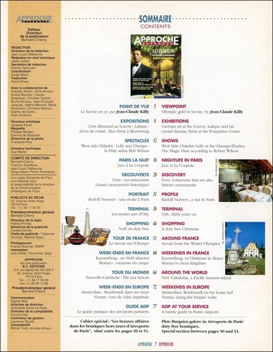 Approche - 1991, December - French & English Travel Magazine From Paris Airport - Picture 2 of 2