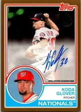 2018 Topps 1983 Style KODA GLOVER Washington Nationals GOLD AUTO /50