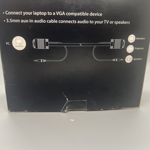 Blackweb VGA Cable With 3.5 Audio 10 FT Connect PC to VGA Compatible Device. - Picture 3 of 6