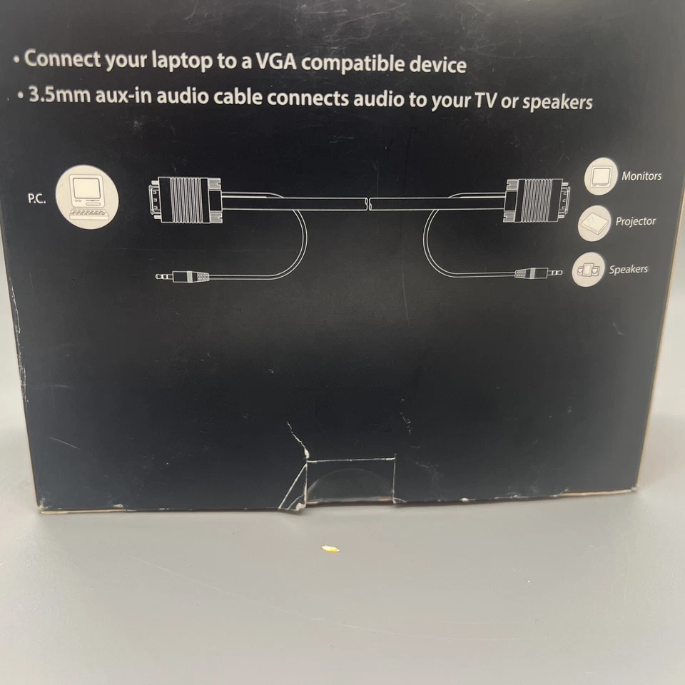 Blackweb VGA Cable With 3.5 Audio 10 FT Connect PC to VGA Compatible Device. - Image 3 of 4