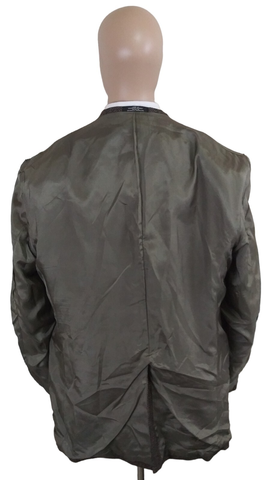 Towncraft Two Button Brown Herringbone Tweed Wool… - image 7