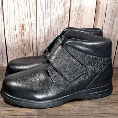 Drew Big Easy High-Top Chukka Dri Tex Shoes Men's 14 W Black Leather (NWT)