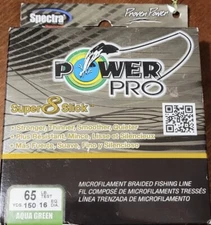 (NEW) POWER PRO SUPER 8 SLICK AQUA GREEN 65LB 150YDS BRAIDED FISHING LINE