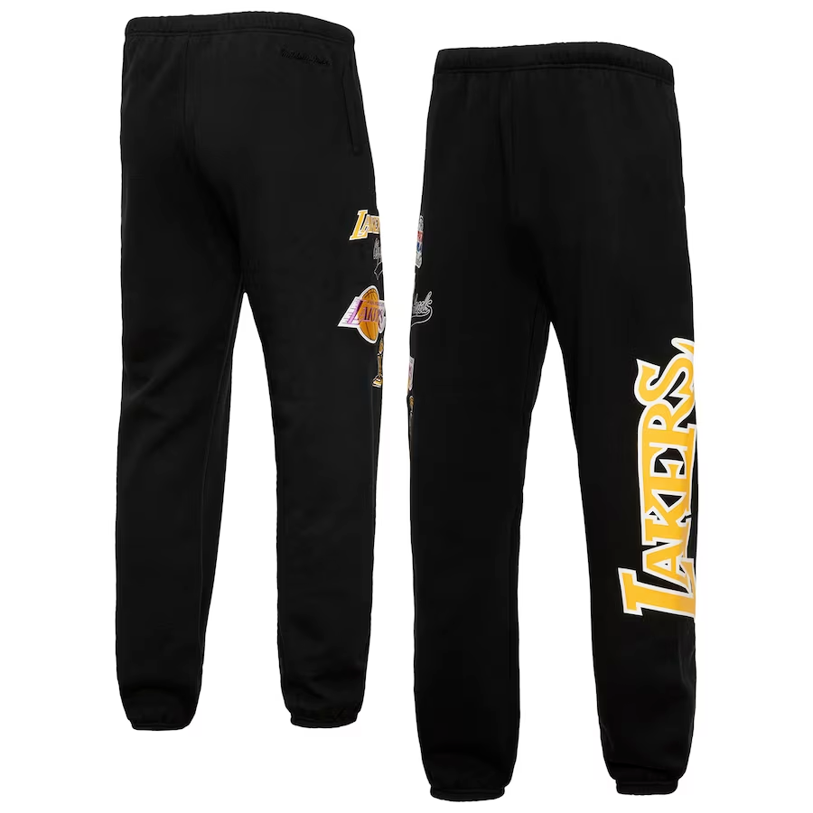Pantaloni Da Jogging Mitchell & Ness NCAA - Felpa Con Ricami E Vita Alta - Foto 2