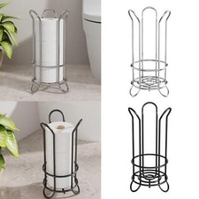 Free Standing Toilet Roll Holder Modern Compact Loo Roll Holder for Washroom