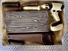 Hand-Made Belgian Chocolate Carpentry Tool Kit.Saw, drill, screws, wood plank