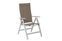 Merxx Gartenstuhl Klappsessel Carrara, Mehrfach Verstellbar, Taupe Aluminium