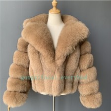 Womens Faux Fur Lapel Long Sleeves Outwear Winter Warm Thicken Short Jacket Coat
