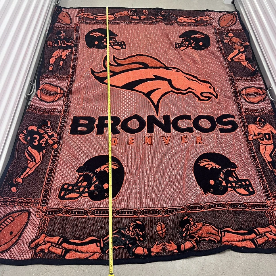 "Manta grande vintage de los Denver Broncos de la NFL 88""x69""" Foto 4 de 4