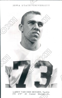 1959 Iowa State Cyclones Football Player Tackle Larry Van Der Hayden Press Photo
