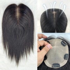 14x16cm Breathable Human Hair Topper Silk Base Toupee Women's Silk Top HairPiece