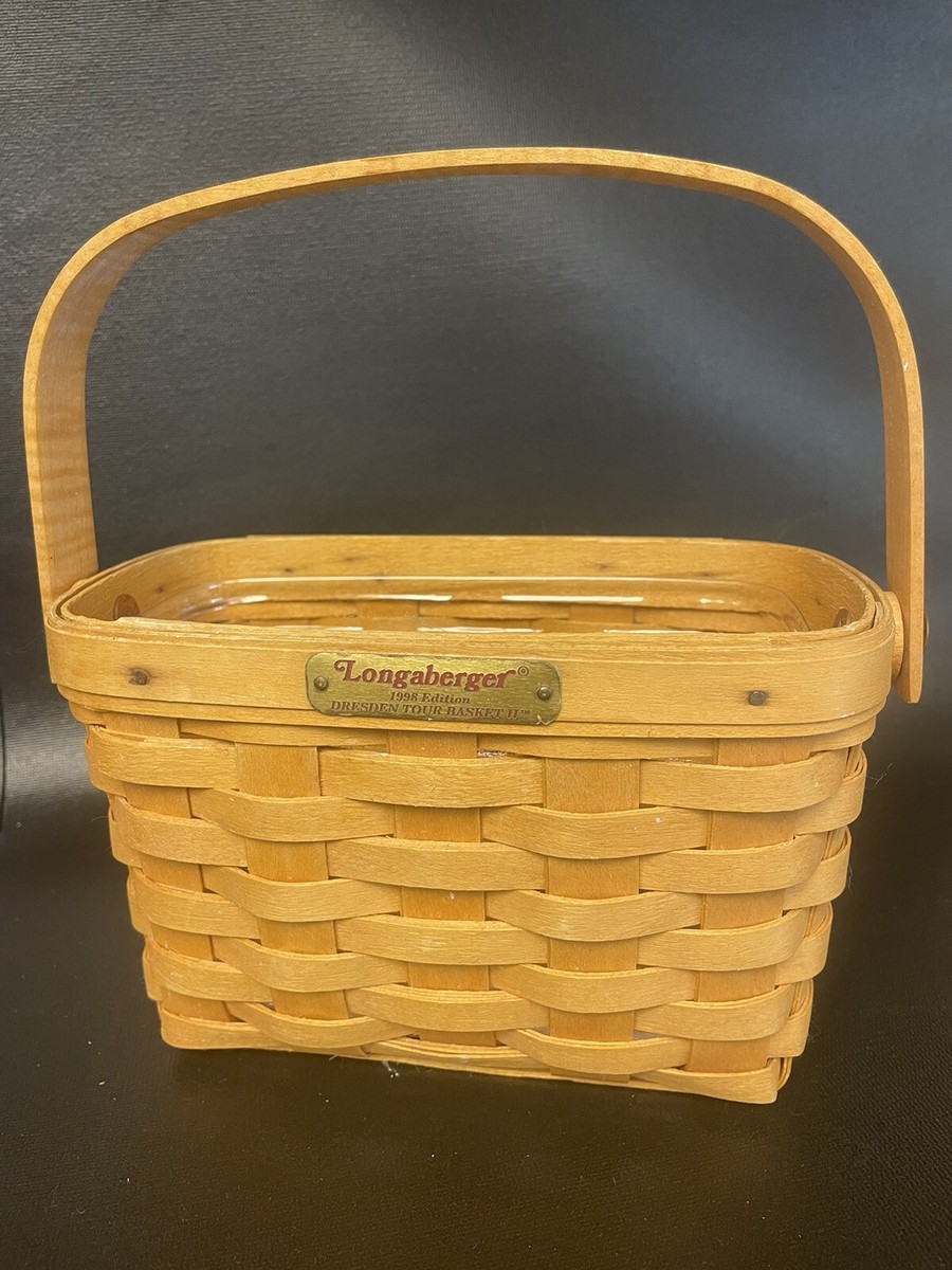 Vtg 1990 Longaberger 7.5” Rectangle Berry Basket Insert & Swinging