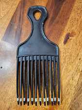 Vintage 1980s USA Patent 4345608 Large Hair Pick Lift Comb Black 7  