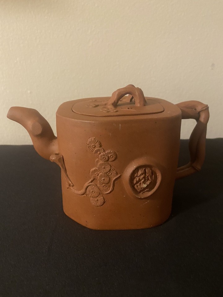 Vintage Yixing Bats Plants Teapot eBay