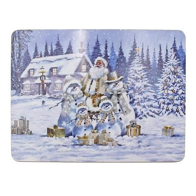 Sets De 4 Sous-Verres En Liège - Père Noël Et Bonhomme De Neige - Photo 1/3