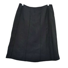 Talbots Irish Linen Skirt A-Line Career Office Wear Black Size 8