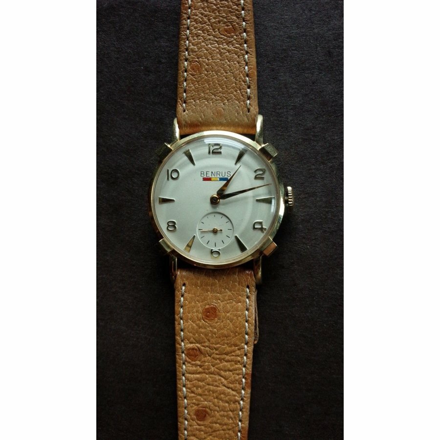 BENRUS solid gold watch antique 14K from japan | eBay