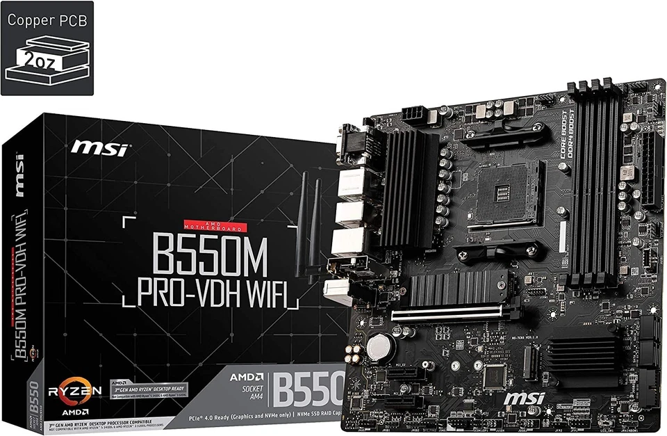 Msi B550M PRO-VDH WIFI Scheda Madre PC mATX Socket AMD AM4 DDR4 M.2 PCIe 4.0