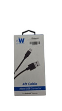 Just Wireless 4' TPU Micro USB to USB-A Cable - Black